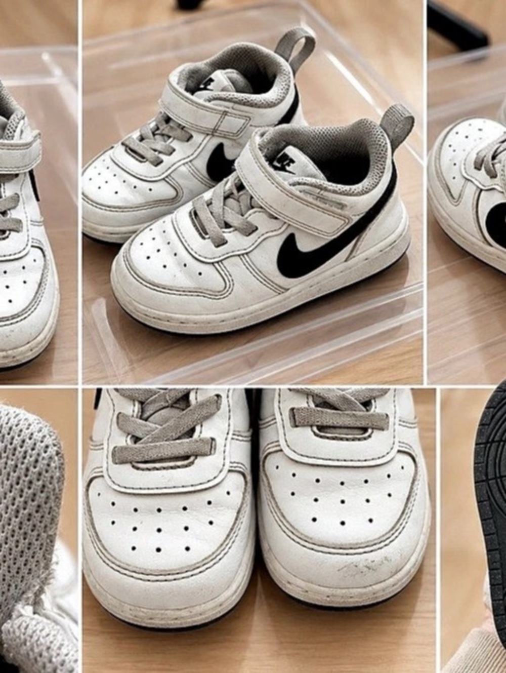 Nike Air Force 1 Kids Sneakers White Black US 8C